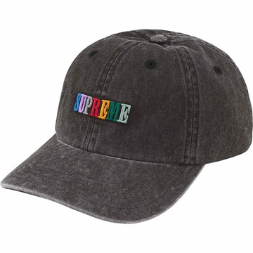 SUPREME 25SS PIGMENT DYE 6-PANEL 水洗 六分割帽 (黑色)
