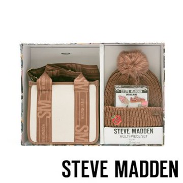 STEVE MADDEN-LOGO寬帶兩用包/潮流徽章毛帽禮盒-咖啡色