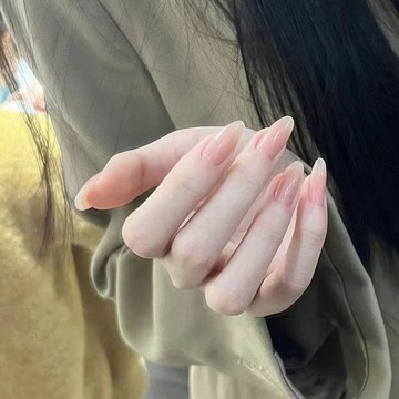 💗Yuki Nail💗手工穿戴甲中長款美甲小紅書新款純色顯白高階可拆卸假指甲橢圓