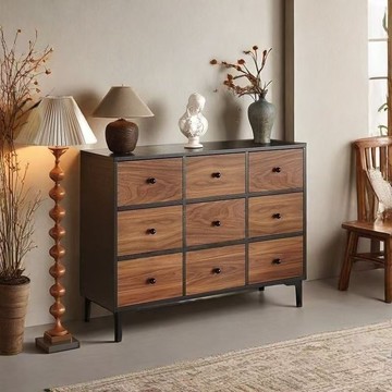 公司貨 免運 速發 附發票 斗櫃 實木桌 書桌 中古風實木斗櫃臥室客廳靠墻一體抽屜式玄關展示櫃廚房復古餐邊櫃