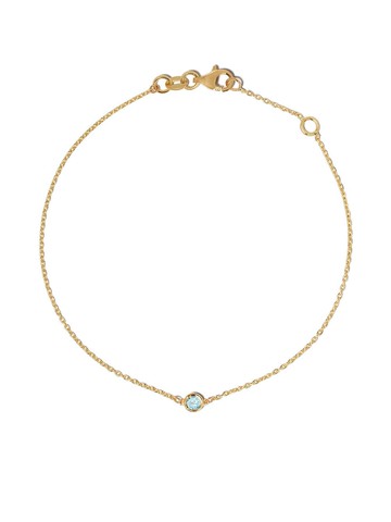 Botier - 18kt yellow gold Eyes Wide Shut aquamarine bracelet - women - Aquamarine/18kt Yellow Gold - One Size
