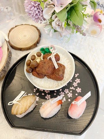和牛蓋飯壽司定食套餐香薰蠟燭