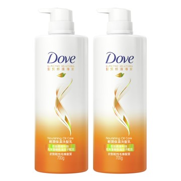 多芬 髮質修復專家系列 輕潤保濕洗髮乳 含胜肽、海藻糖 針對受損毛躁髮質  700g  2瓶