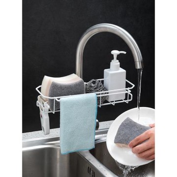 水龍頭置物架 廚房水槽瀝水架 家用免打孔洗碗海綿掛籃抹布收納架