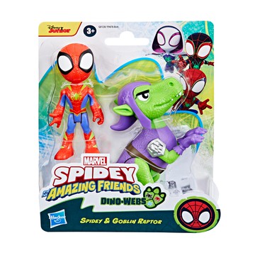 Hasbro 孩之寶 MARVEL 漫威 蜘蛛人與他的神奇朋友們 英雄 + 恐龍人物2件組  1組  蜘蛛人 + 恐龍 多色