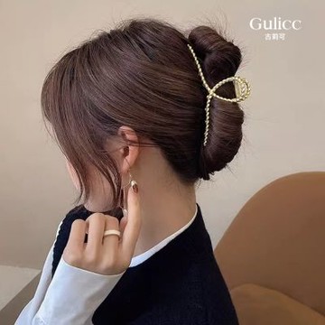 Gulicc 金屬 編繩 波浪 磨砂 鯊魚夾(髮飾 頭飾 一字夾 瀏海夾 側邊夾 聖誕 禮物 主題穿搭)