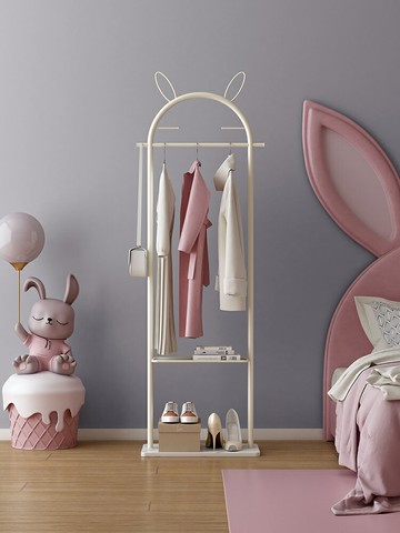 落地式掛衣架衣帽架  網紅進門兒童衣帽架室內輕奢移動衣架落地臥室家用客廳簡易掛衣架