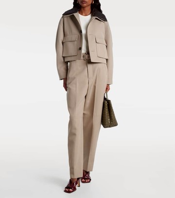 Bottega Veneta Belted high-rise wool straight pants