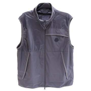 MONCLER 經典雙向雙拉鍊薄款防風背心.灰