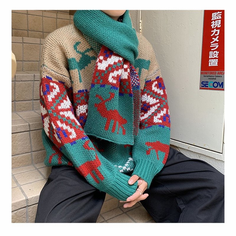クリスマス ニットセーター トップス トナカイ柄 ペアルック カップル 恋人プレゼント メンズ レディースニット ラウンドネック 長袖 秋冬 男女兼用 暖かい ペアニット 鹿柄 パーカー 通販 Lineポイント最大1 0 Get Lineショッピング