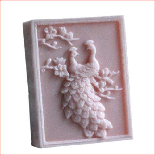 Rectangle Peacock Bird Silicone Soap Bar Mold Candle Mold DIY Craft Plaster Resin Wax Mold