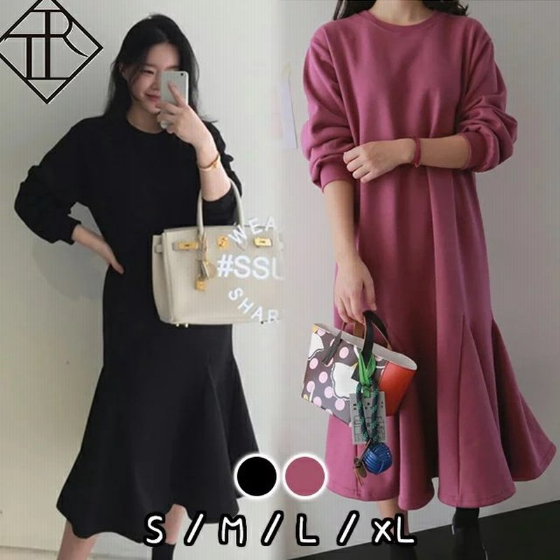 ワンピース レディース 秋冬 ロングワンピース 長袖 大きいサイズ ひざ丈 大人可愛い カジュアル 普段使い ゆったり 通販 Lineポイント最大get Lineショッピング