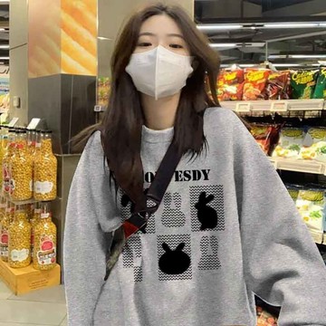圓領衛衣 女裝 秋冬上衣 寬鬆加絨加厚上衣 休閒潮流外套 衛衣女 大學t 內搭長袖