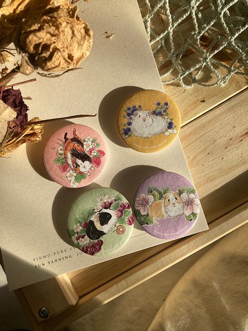 Nj Sketch X GGN天竺鼠水果花系列徽章/文創周邊/獨立設計師周邊