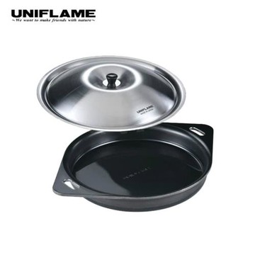 日本進口UNIFLAME戶外平底不粘鍋烙餅營地煎鍋炊具便攜煎牛排煎蛋