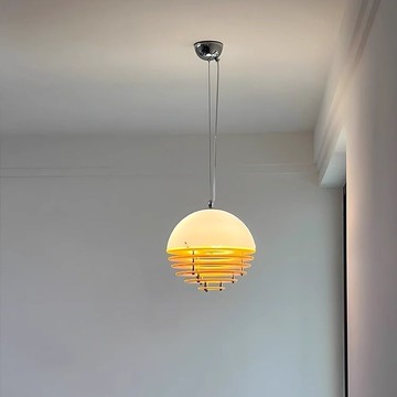 免運 可開票 超低價 中古奶油風日落橙色餐廳吊燈包豪斯吧臺島臺孟菲斯設計師水吧燈 快速發貨