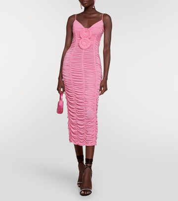 Magda Butrym Floral-applique jersey midi dress