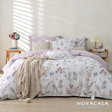 HOYACASA 雙人抗菌天絲兩用被床包四件組-輕風絮語