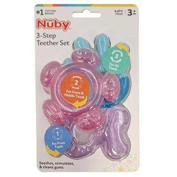 NUBY 固齒器三階段組  3個月以上  粉紫  1組