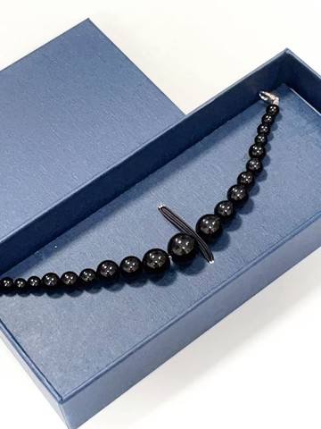 黑瑪瑙羽織紐  縞瑪瑙和服繩- 男士和服飾物