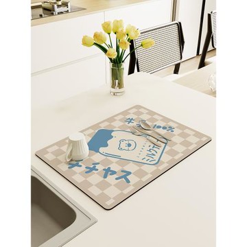 硅藻泥廚房瀝水墊餐具碗盤餐墊洗碗墊專用桌面茶杯墊臺面吸水墊子