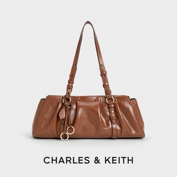 【CHARLES & KEITH】Britton 抓皺長型托特包｜秋冬新品｜擁抱溫柔季節｜生日禮物｜快速出貨｜小CK