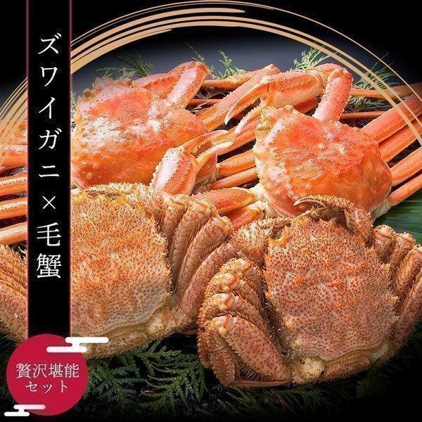 カニ 蟹 ズワイ 毛蟹 ズワイガニと毛蟹の贅沢堪能セット（ズワイガニ500g2尾＋毛蟹330g2尾） 御中元 お中元  誕生日 内祝 北海道ギフト 父の日 敬老