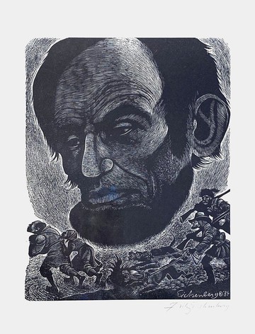 藝術家Fritz Eichenberg - 十一名人致敬版畫系列 - 林肯