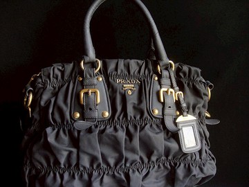 【老時光 OLD-TIME】早期二手老包義大利製PRADA手提包肩背包