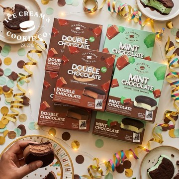 生日幸福組【The Ice Cream & Cookie Co】Happy Ice Day!  餅乾冰淇淋6入組 (薄荷可可x3, 可可x3)
