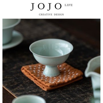 JOJO'S L. PD.interest.湖田窯影青高足茶杯開片陶瓷品茗杯 |趣向