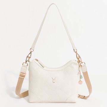 PLAYBOY - 肩背包附長短背帶 Pure系列 - 米白色