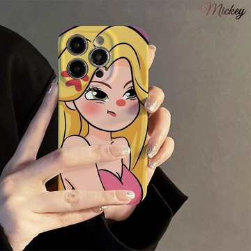 Mickey✨生氣女孩iPhone16promax手機殼菲林蘋果15硬殼14芭比13公主xr全包
