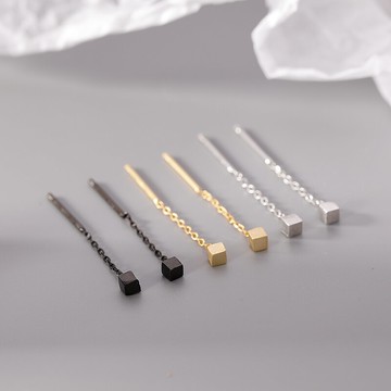 925純銀耳釘女年新款潮耳線簡約氣質耳環冷淡風耳墜耳飾