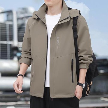 中老年沖鋒衣外套男士春秋季寬松大碼防風戶外運動休閑薄款夾克衫