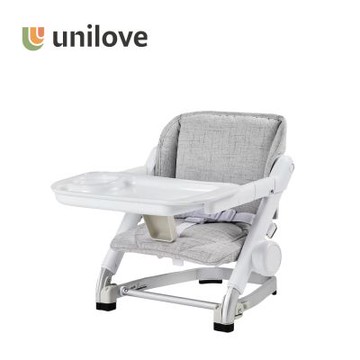 unilove 英國Feed Me攜帶式可升降寶寶餐椅(餐椅+椅墊) 灰色