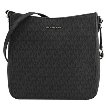 MICHAEL KORS JET SET TRAVEL 滿版LOGO斜背包.黑