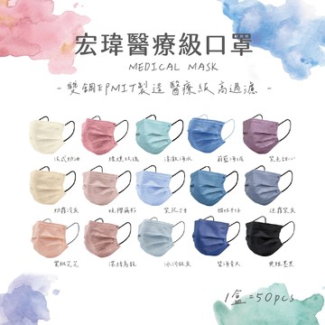 宏瑋滿版醫療口罩 成人口罩『隔日到貨』醫療級 雙鋼印 台灣製 滿版口罩 防護口罩 醫療口罩 宏瑋口罩 平面口罩