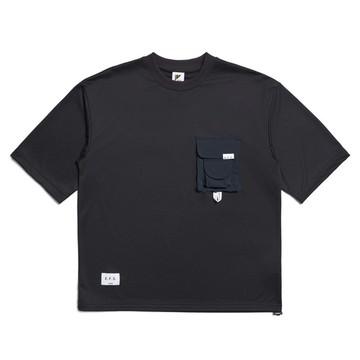 EDWIN 男款 EFS 大寬立體貼袋短袖T恤 (黑色) #上衣