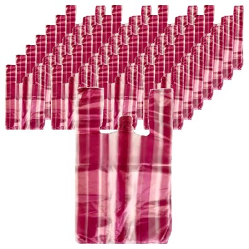 10-TEN 環保手提背心袋 紅白條紋款  190個