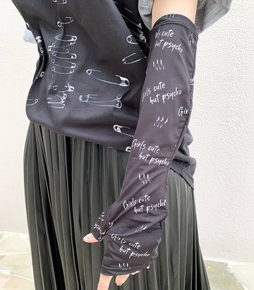 全印花長袖臂套 / 黑色 / F尺寸 / hellcatpunks / hcp-gd-0051