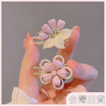 ✨臺灣出貨✨【飾飾如意】精緻花朵珍珠小號邊夾髮夾女側邊夾劉海夾碎髮森系甜美新款鴨嘴夾