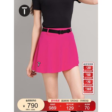 T/歐巡賽高爾夫女裝短裙夏季輕薄透氣女裙時尚印花不對稱裙子