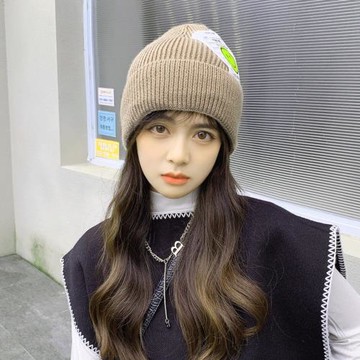 Acorn*橡果-日系網紅布標毛帽護耳保暖防風防曬機能帽1846(卡其)
