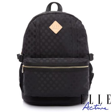 【ELLE Active】波卡圓點系列-後背包-大-黑色