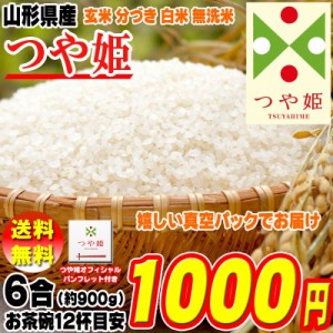 新米 米 お米 ポイント消化 つや姫 900g (6合) 玄米 令和5年度産 山形県産 送料無料 メール便 ゆうパケ