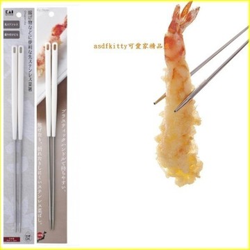 asdfkitty*日本製 貝印 膠柄不鏽鋼料理筷/油炸料理筷-耐高溫-不燙手 DH-7102 DH-8091