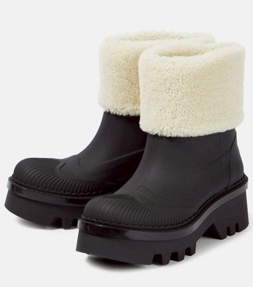 Chloé Raina shearling-trimmed ankle boots
