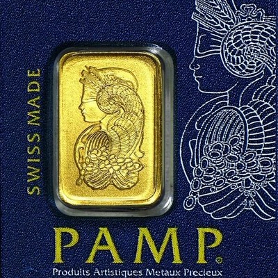 PAMP 1g 純金 新品) スイス パンプ「豊穣の角」純金 1グラム バー 保証番号付
