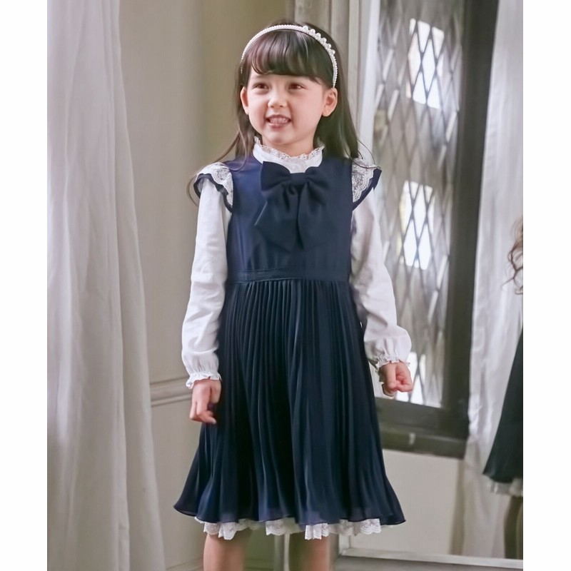 オンワード Any Fam Kids ワンピース シフォンプリーツ ワンピース ネイビー 140 キッズ 送料無料 通販 Lineポイント最大1 0 Get Lineショッピング